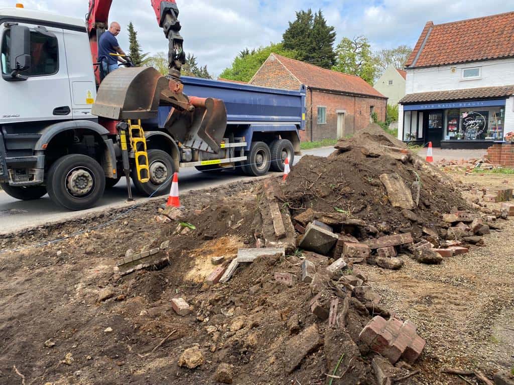 This is a photo of a dig out being carried out for the installation of a new tarmac driveway. Works being carried out by Sevenoaks Driveways