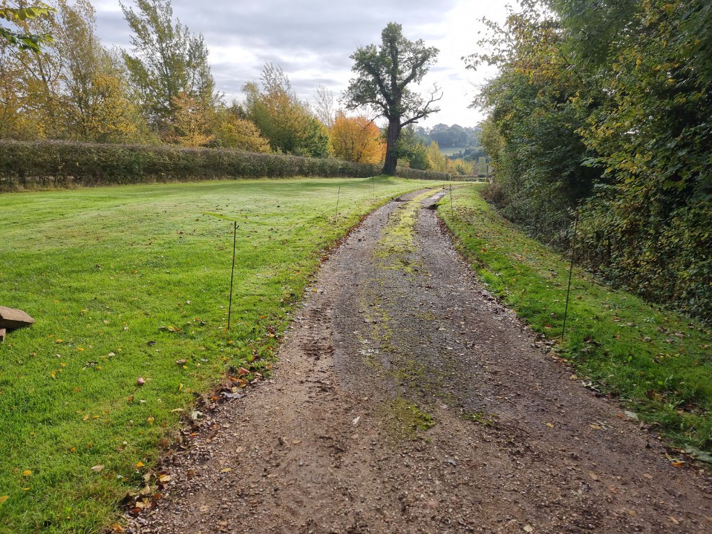 This is a large driveway which is just about to have a tar and chip driveway installed on by Sevenoaks Driveways